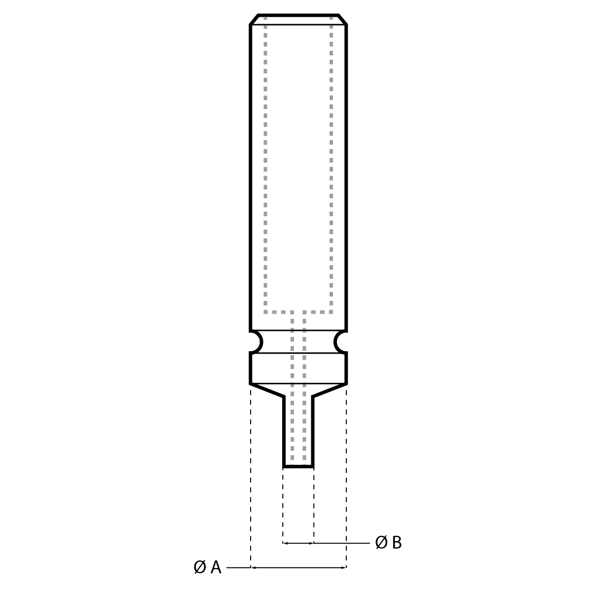 Stempel Horia 1020-04 N° 340, flach, ungebohrt, Ø Korpus 4 mm, Ø Spitze 3,4 mm