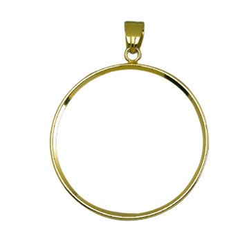 Coin pendant setting with hogs 585/-  gold 33 mm