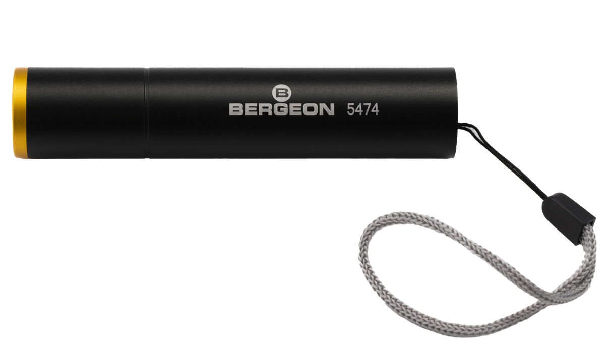 Bergeon 5474 UV torch, aluminum, blue-violet light
