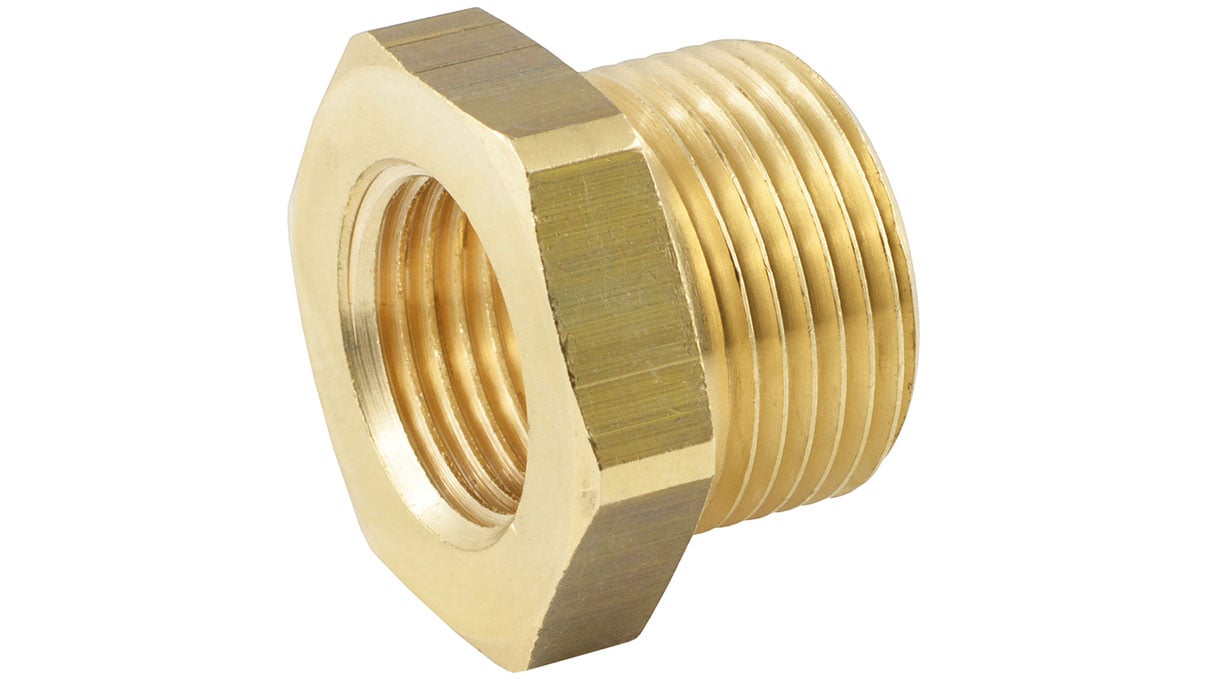 Reducing nipple, external/internal thread, G3/4" x G1/4", brass