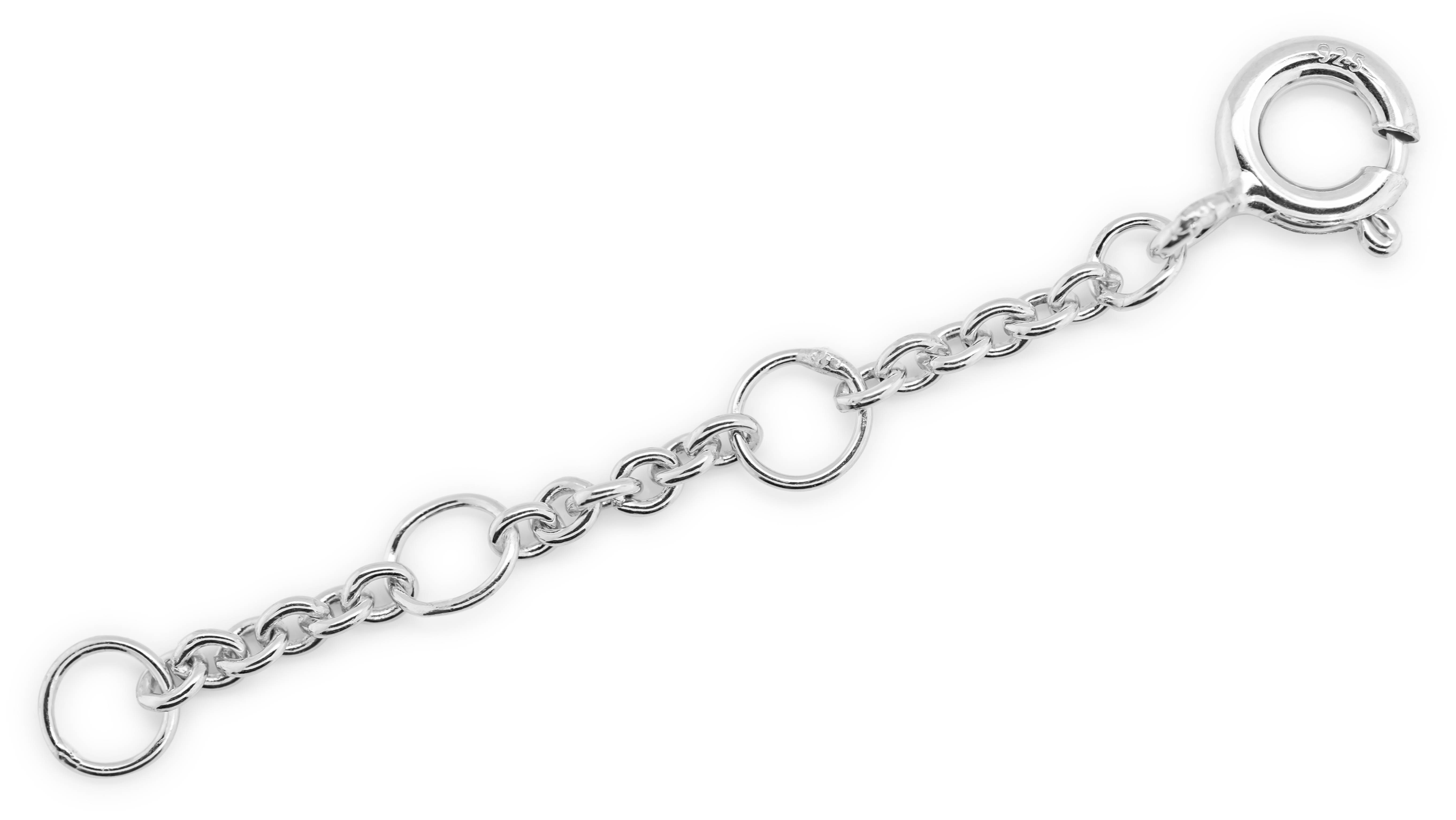 Extension chain 925/- silver with 3 eyelets L 5 cm, spring ring
