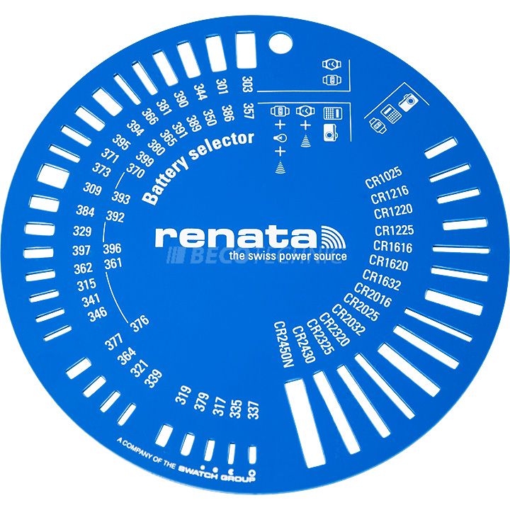 Renata Battery stencil, plastic