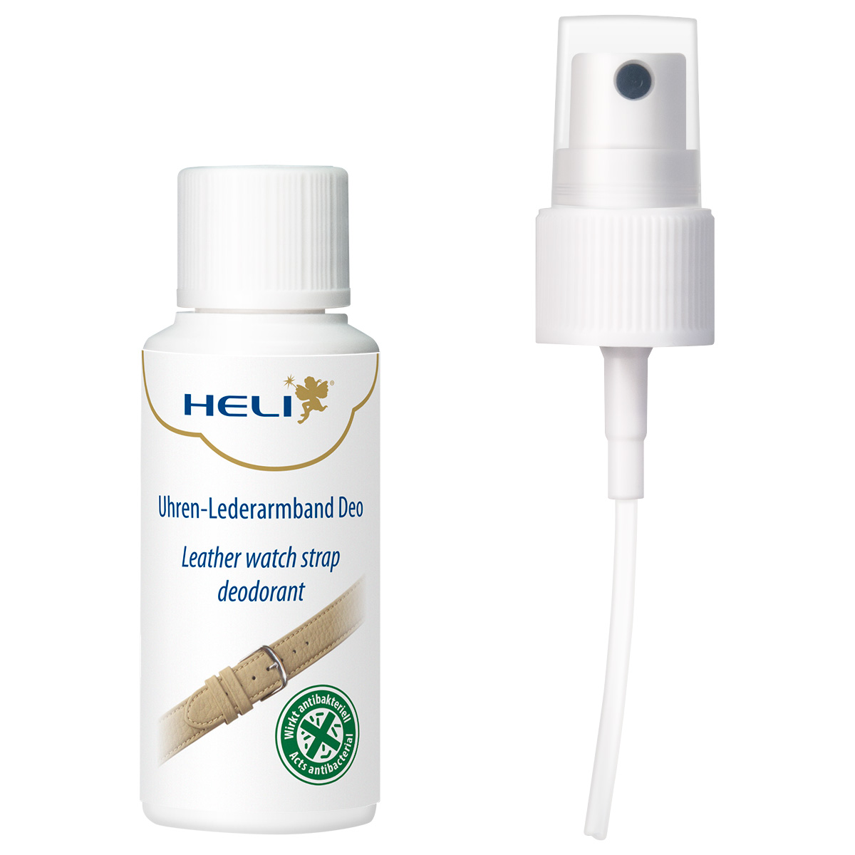 Heli watch leather strap deodorant with odor neutralizer, 30 ml, pocket sized