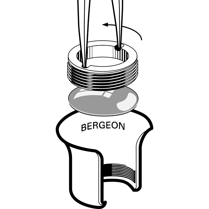Bergeon 4422-3 Watchmaker eyeglass, plastic housing, inner screw ring, 3,3x magnification