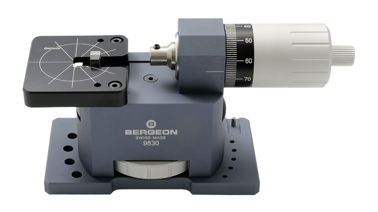 Bergeon 9830 Device to drive in and out tubes, correctors and pushers, with accessories and case