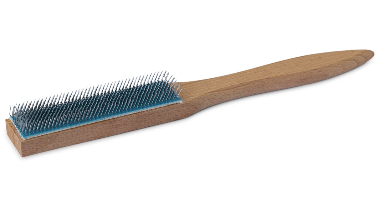 File cleaning brush, steel, with wooden handle, length 240 mm