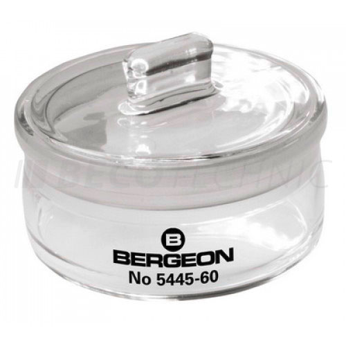 Bergeon 5445-60 Benzine cup, Ø 60 mm, ground-in lid with knob
