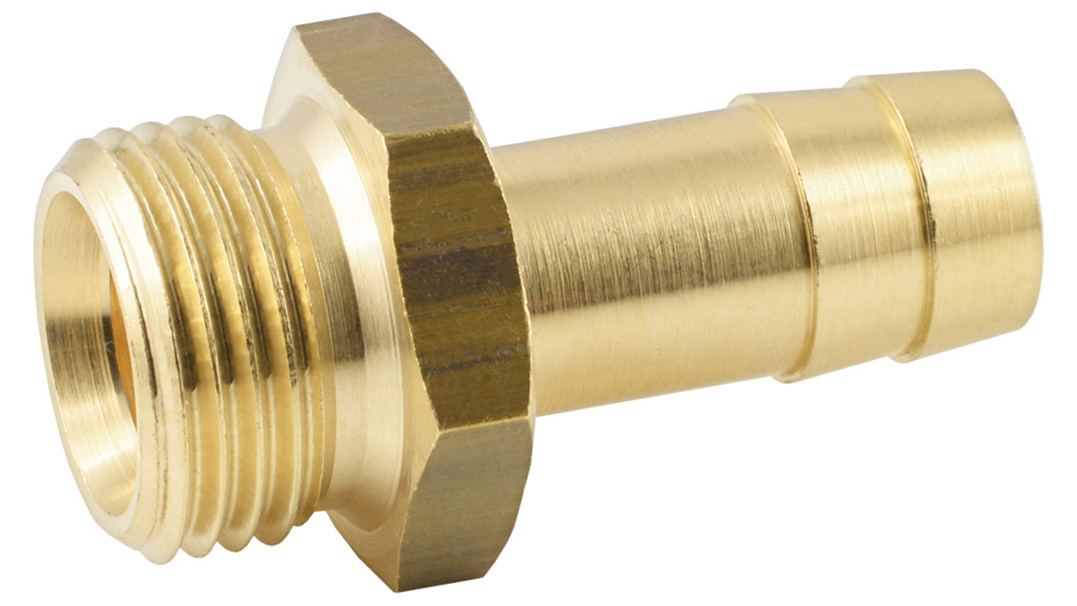 Threaded nozzle, brass, cylindrical external thread, G1-1/4"