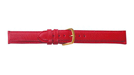 Watch strap, Sophia, Calf leather, 20 mm, Red, Buckle Gold plated