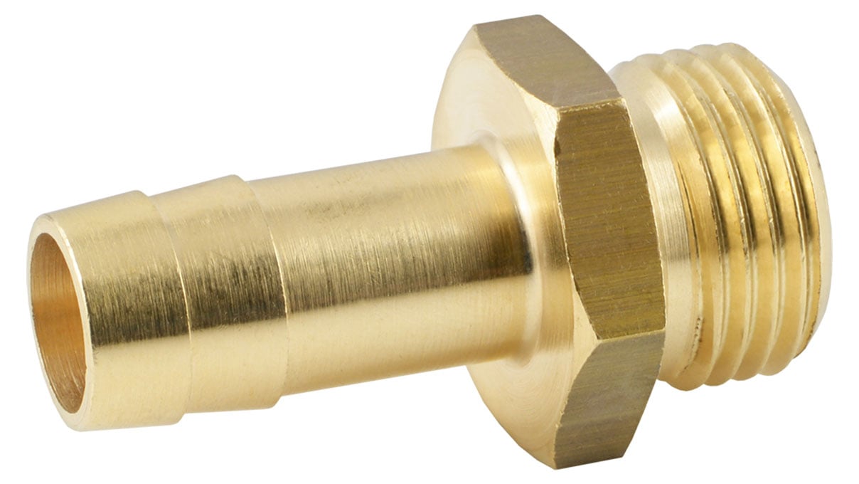 Threaded nozzle, brass, cylindrical external thread, G1-1/4"