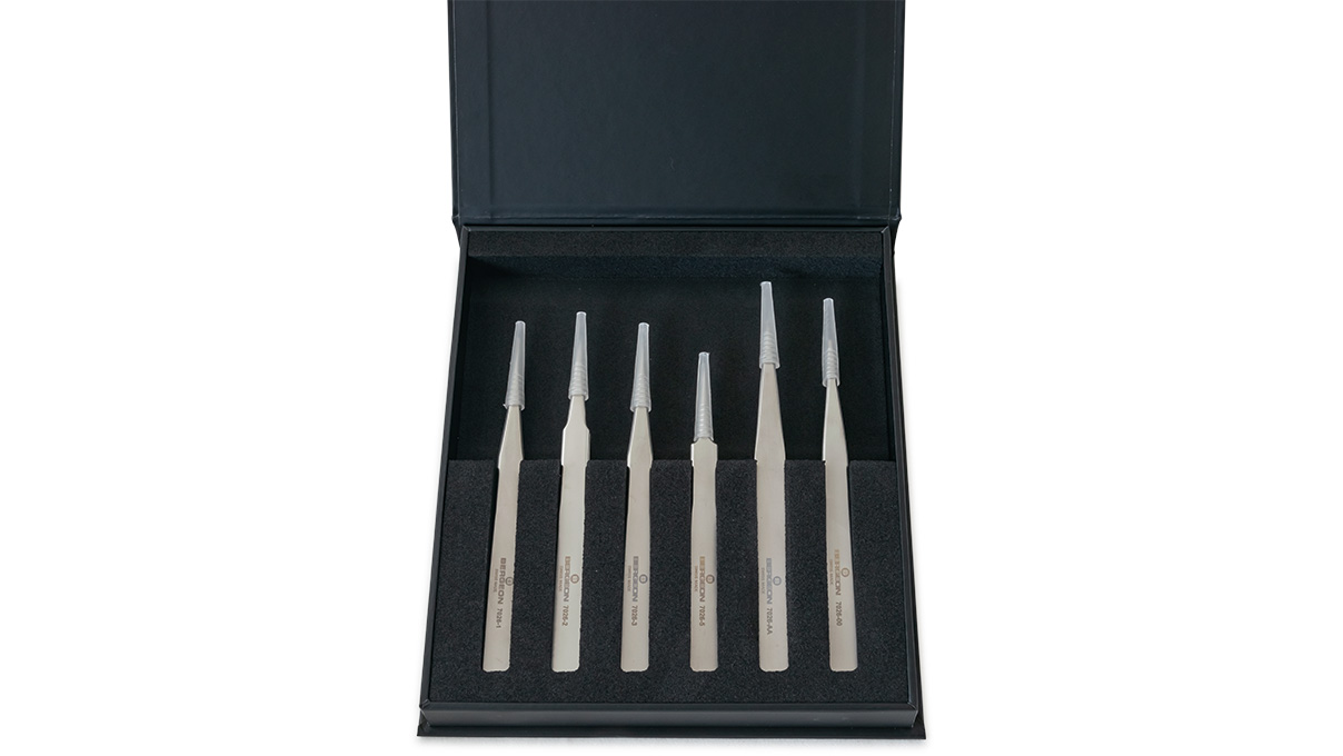 Bergeon 7026-AC6, set of 6 tweezers