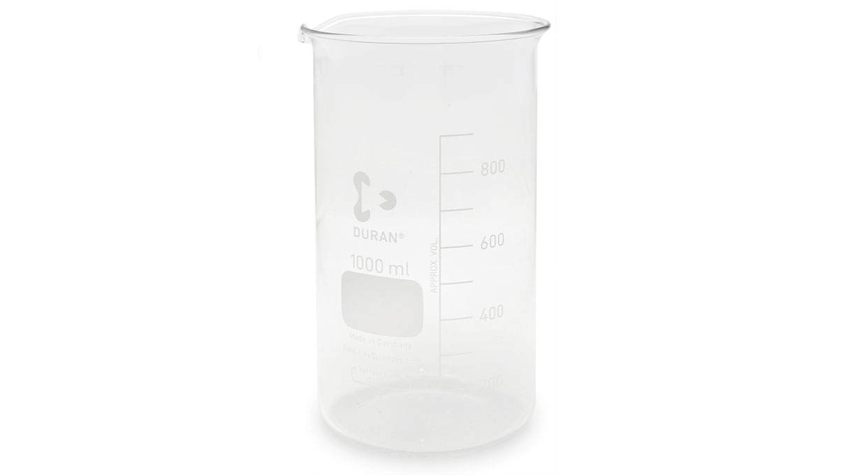 Elma glass beaker with lid, 1000 ml