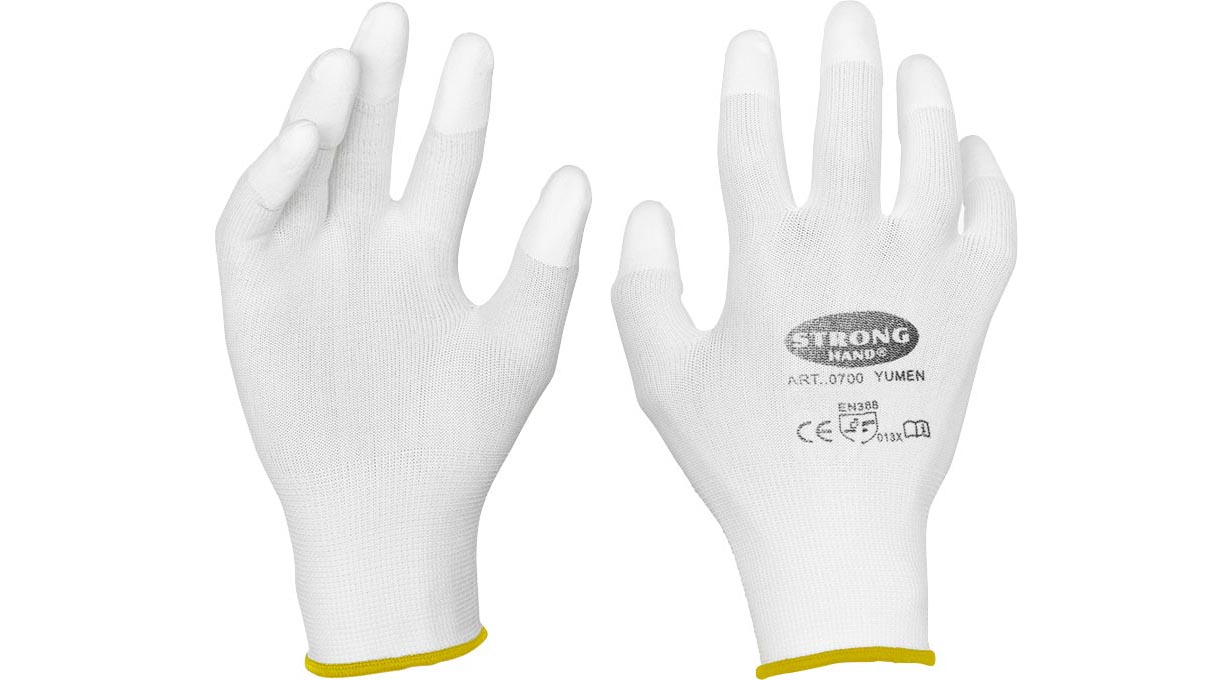 Work gloves, reinforced fingertips, 1 pair, size 7