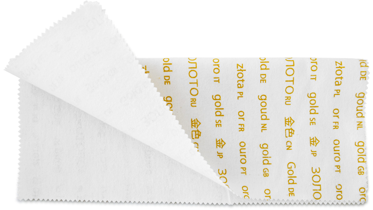 Heli gold cleaning cloth, 30 x 24 cm, cotton, soacked