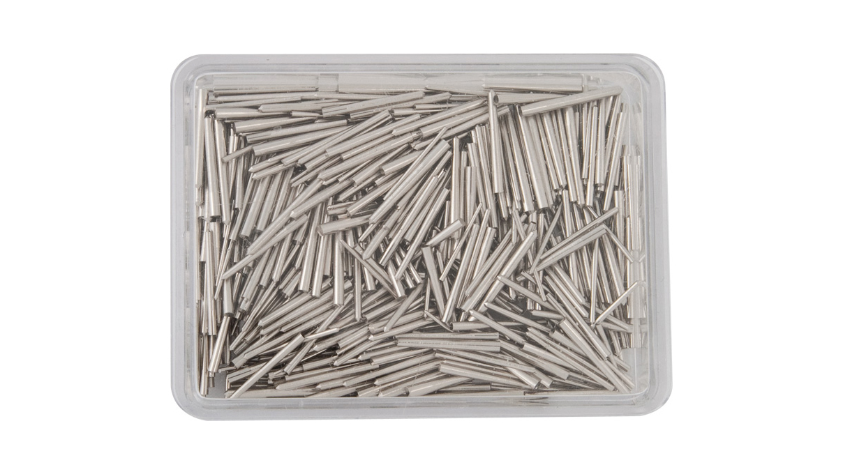 Assortment of 500 conical steel pins for clocks