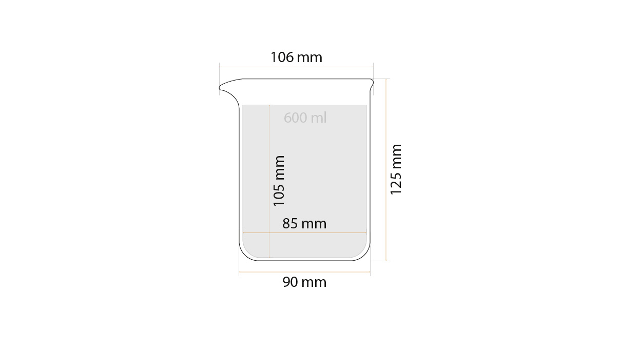 Elma Reinigungsglas ohne Deckel und Gummidichtungsring, 600 ml