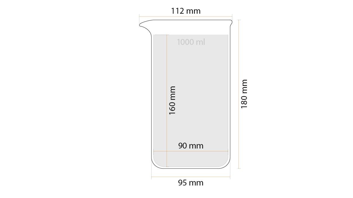 Elma vasos de limpieza con tapa, 1000 ml