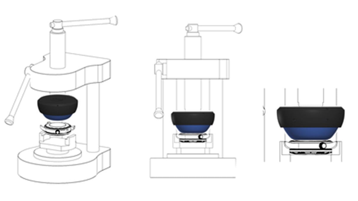 Case opener insert for press vices, for opening and closing screw bases