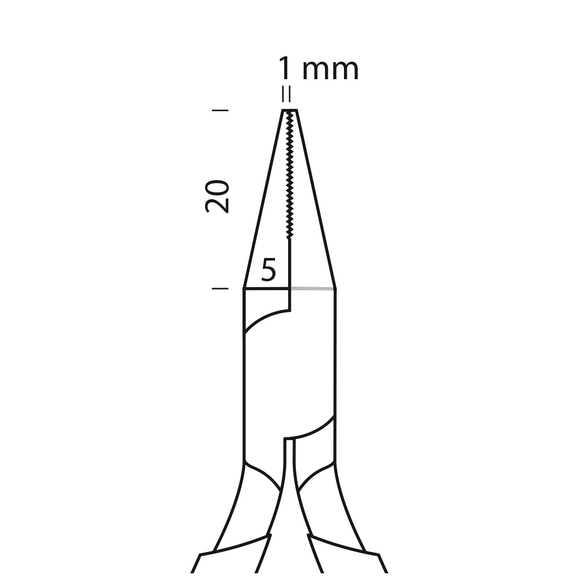 Flat nose pliers with cut