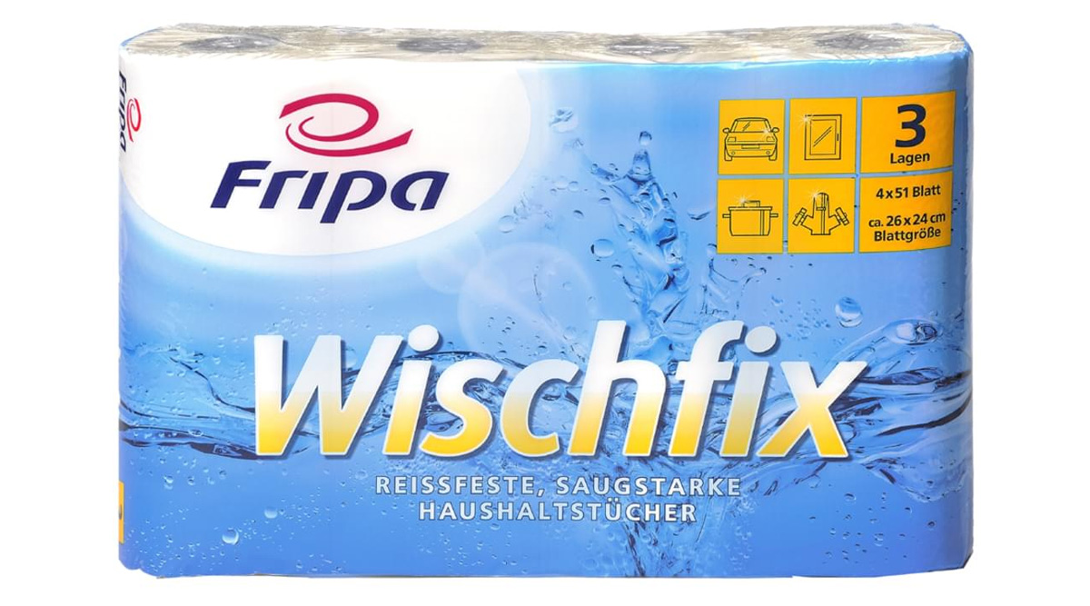Fripa kitchen roll Wischfix, 3-ply, 4 x 51 sheets